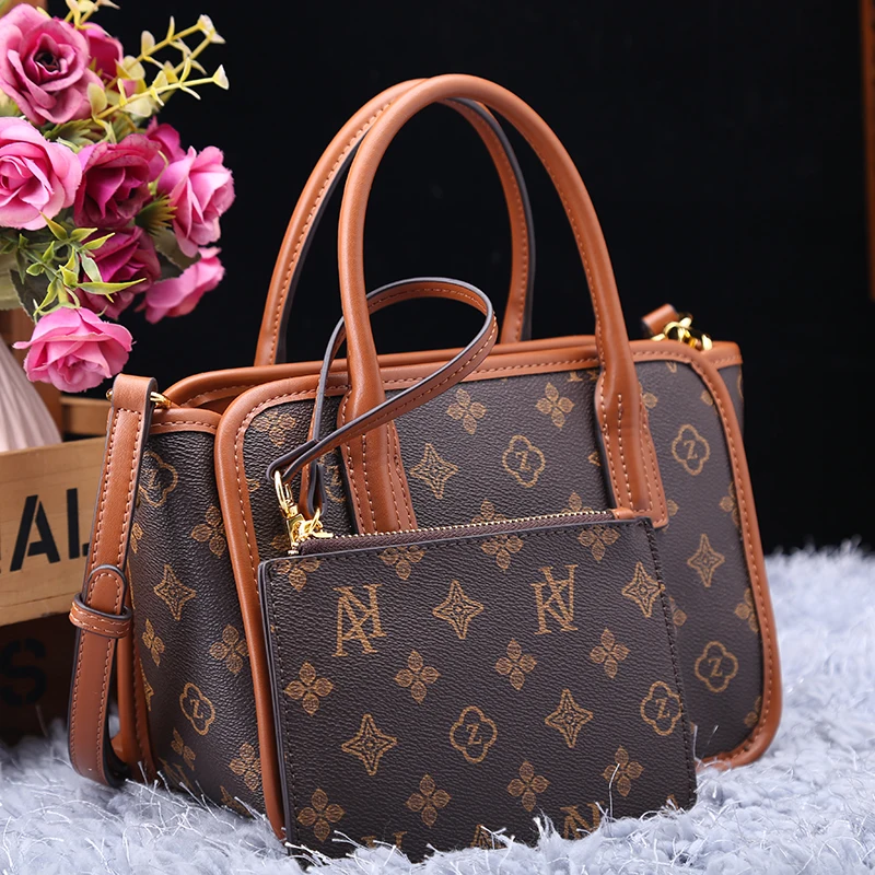 

Роскошная брендовая модная классическая ретро сумка из 100% натуральной кожи с изображением старых цветов, повседневная женская сумка-мессе...