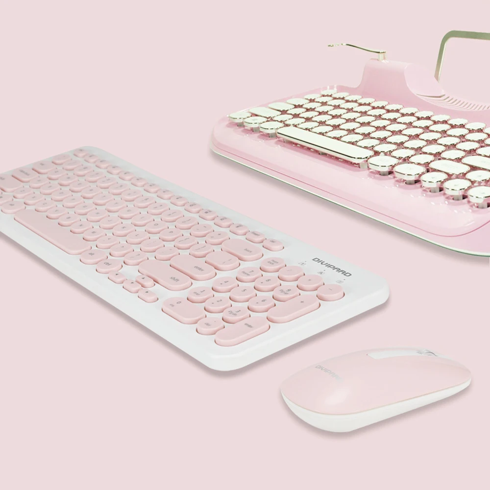 2 4G Беспроводная Бесшумная клавиатура и мышь Мини мультимедийная полноразмерная