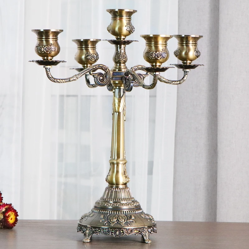 Большой Высокий Подсвечник в стиле ретро металлический подсвечник