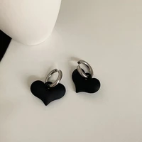 2021 new trend temperament fine geometric metal drop earrings contracted sweet heart joker fashion women earrings jewelry