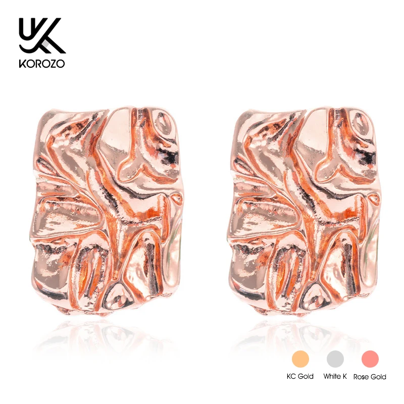 Модные Эффектные серьги гвоздики для женщин из розового золота большие