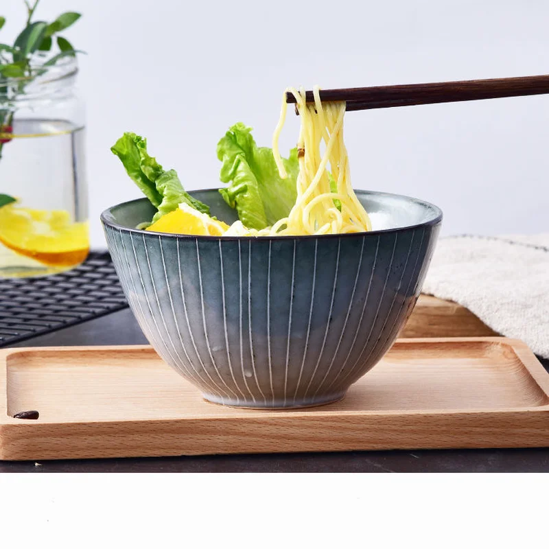 

Ceramic Bowl Japanese-style Noodle Bowl Household Ceramic Salad Bowl Creative Soup Bowl Instant Noodle Bowl Ramen Bowl Microwave