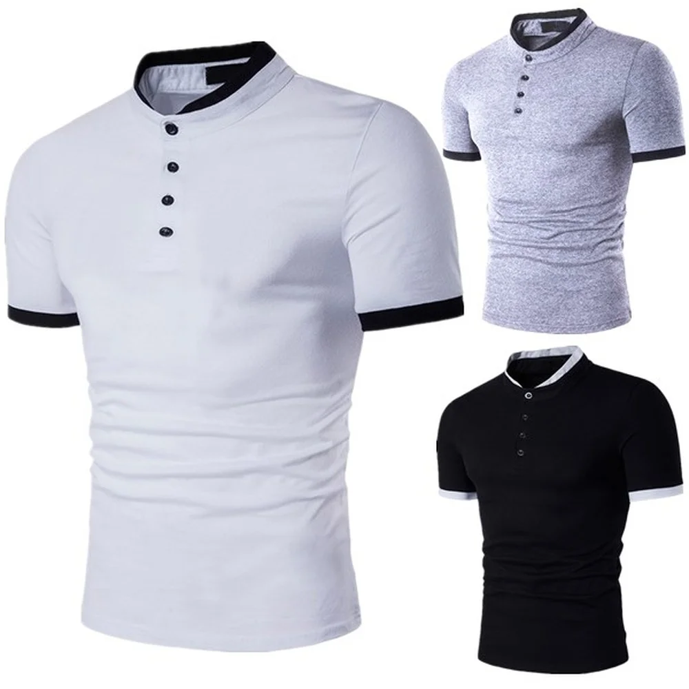 

ZOGAA Fashion new lapel solid color monotone POLO shirt