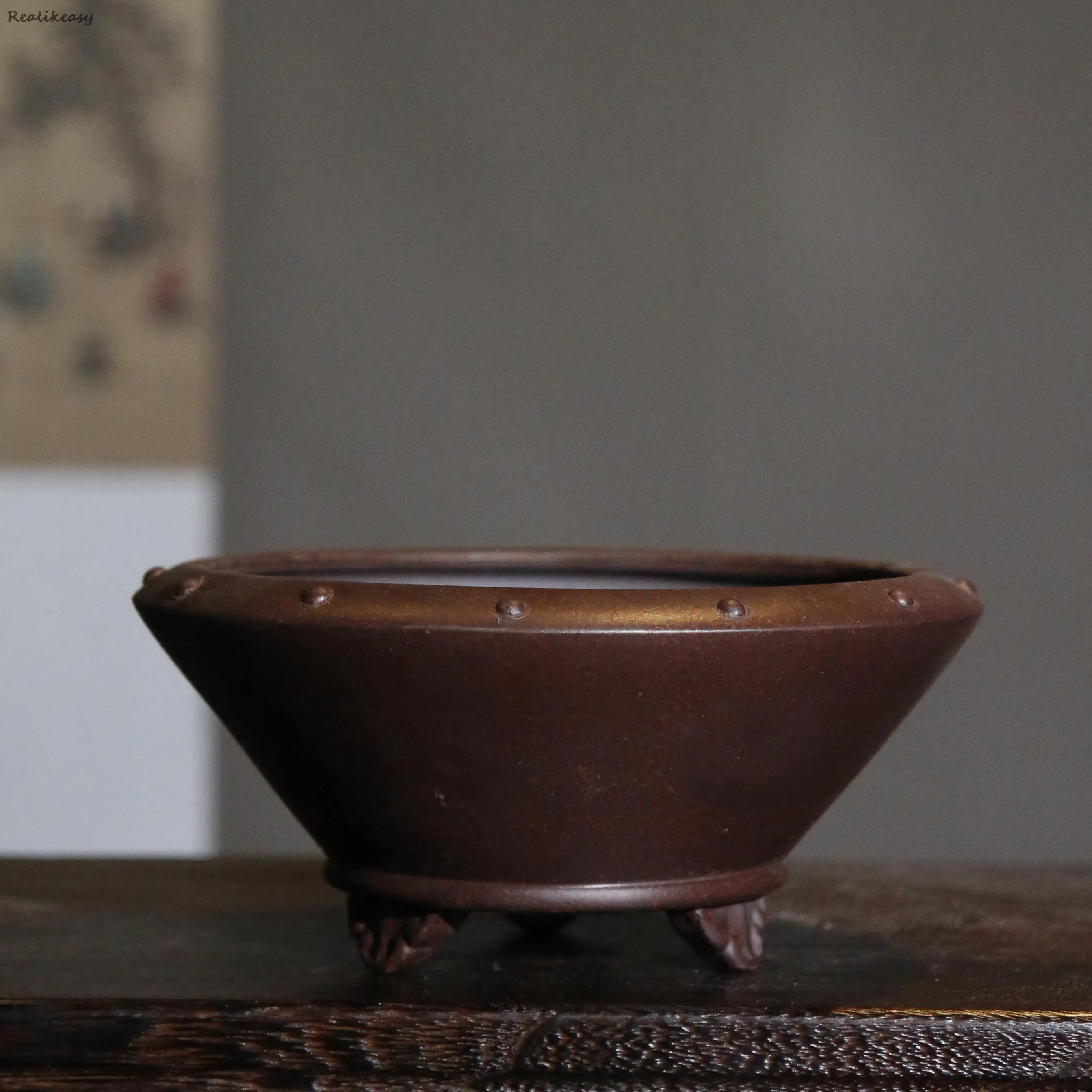 Новое поступление горшки для растений в китайском стиле из фиолетового песка