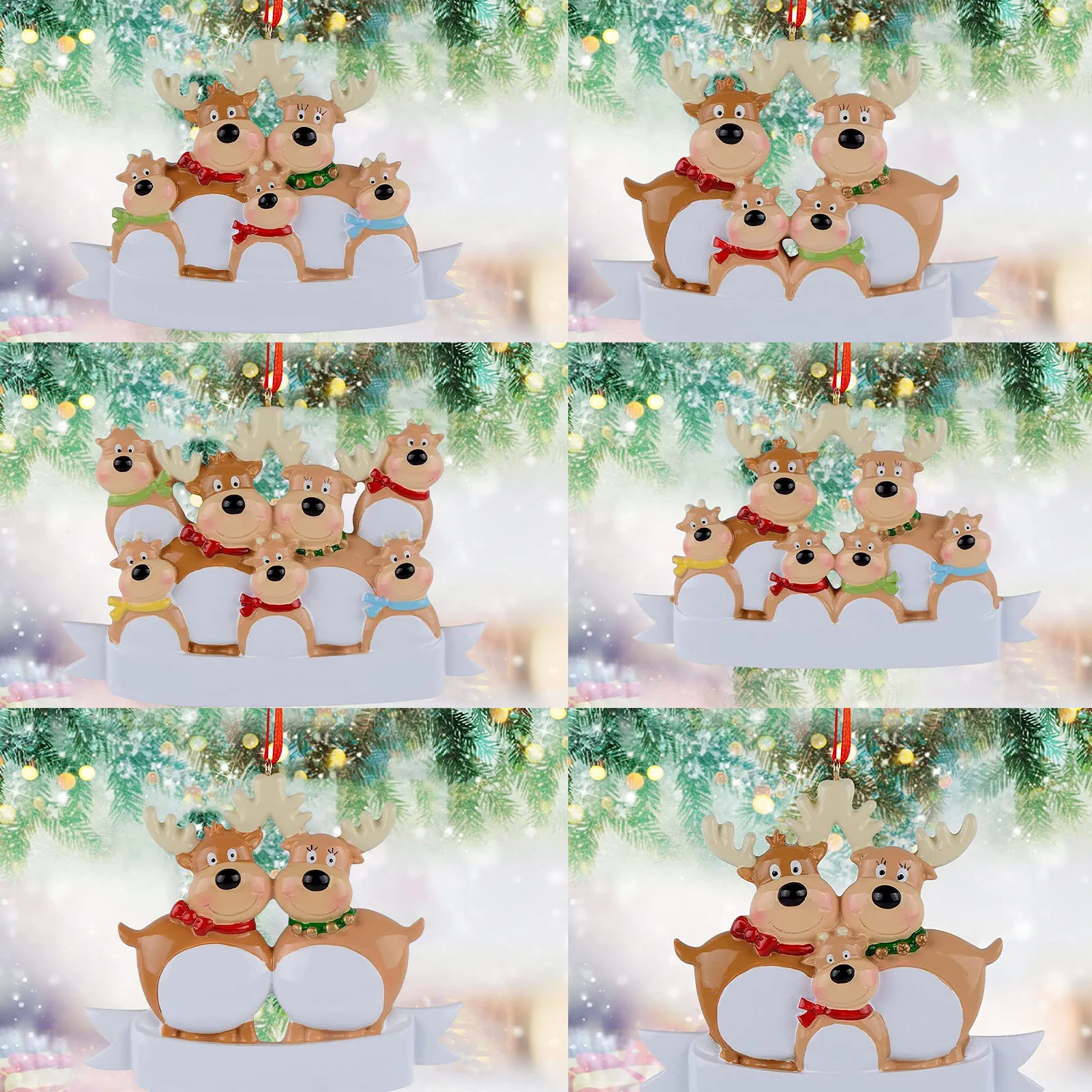 

Xmas Cute Deer Ornament Christmas Tree Family Hanging Pendant Christmas Decorations For Home Decor Gift New Year Like-minded