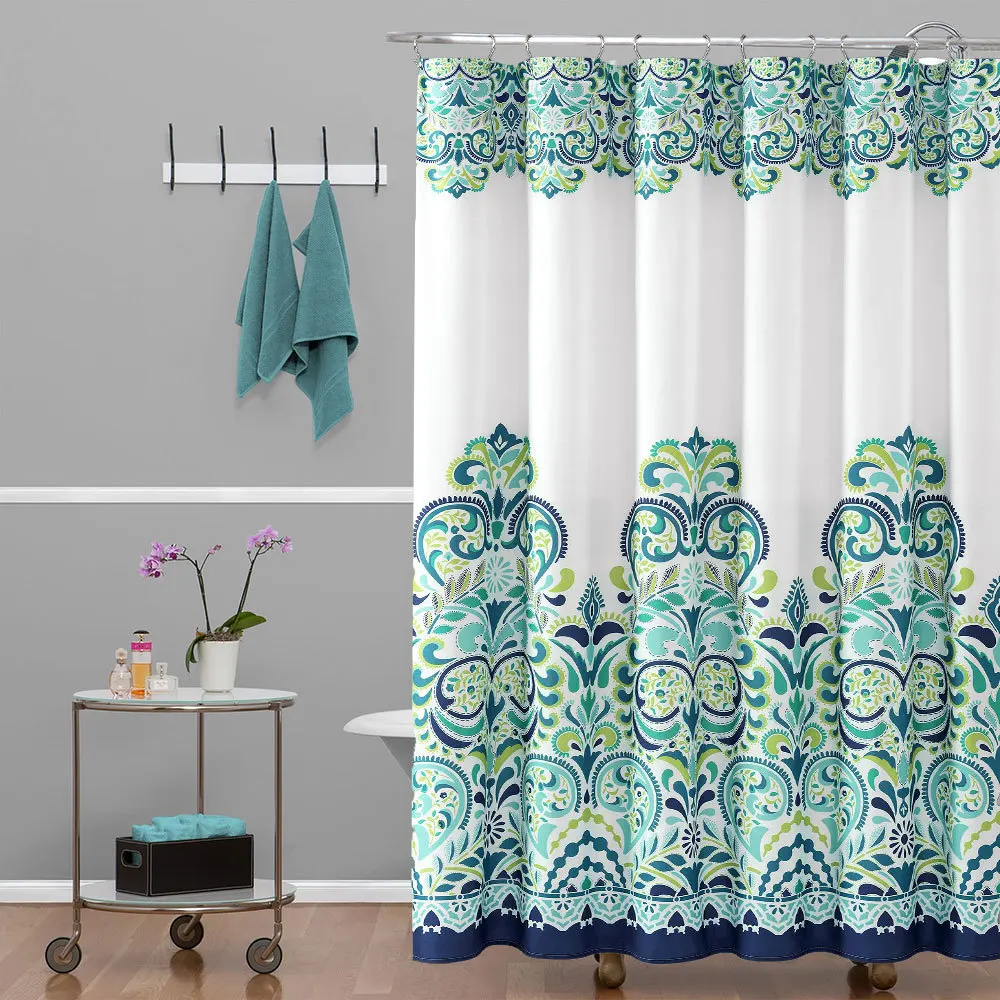 All Over Custom Sale Interior Decoration 3d Digital Printing Girl Fancy Floral Pattern Shower Curtain