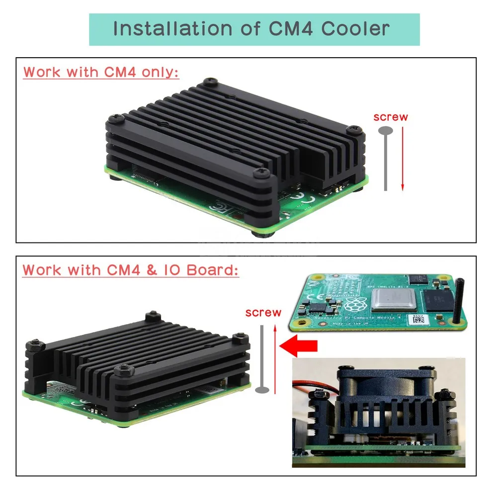 Вычислительный модуль Raspberry Pi 4 CM4 встроенный алюминиевый