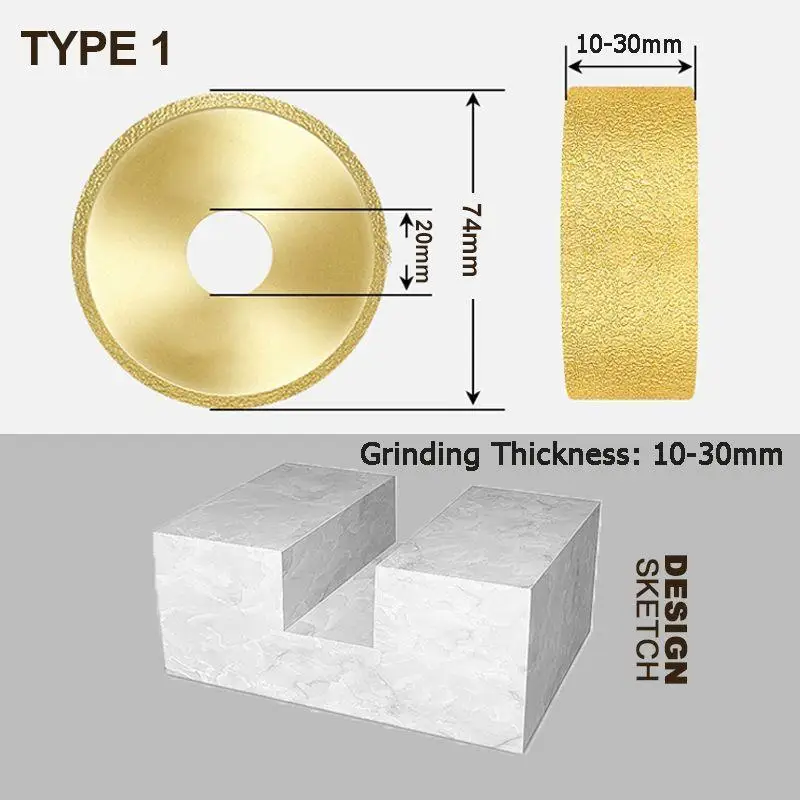Stone Edge Grinding Polishing Wheel 10-30mm Diamond Angle Grinder Professional Bricklayer Working Tools | Инструменты