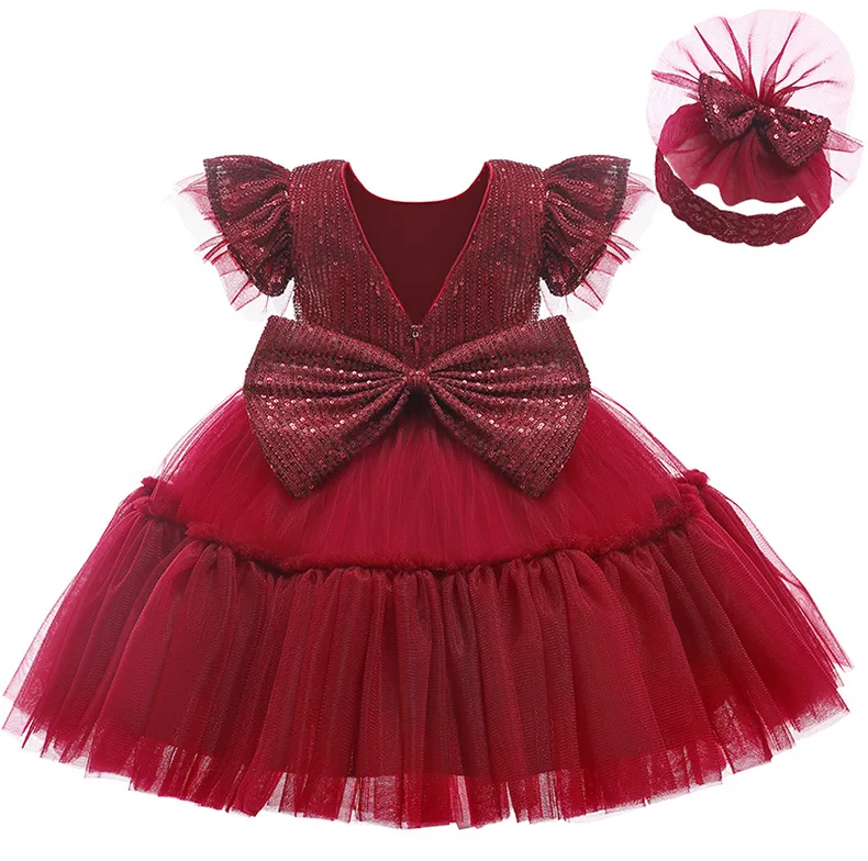 

Ma&Baby 1-6Y Toddler Kid Girls Children Christmas Dresses Sequins Bow Tutu Party Birthday Wedding Dresses For Girls Costumes