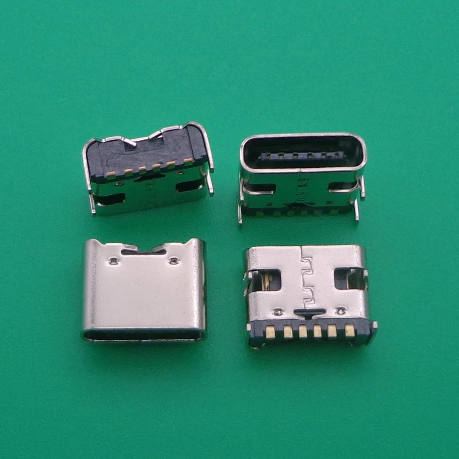10 шт./лот USB Type C 6 Pin разъем SMT 3 1 гнездо размещение SMD DIP для PCB дизайн DIY Высокая