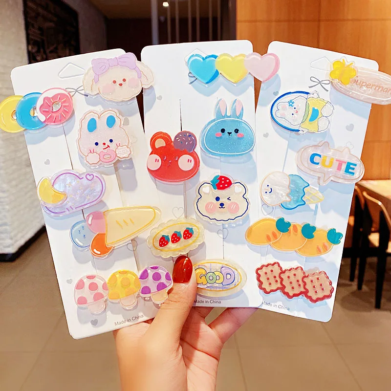 

3PCS/Set New Girls Cute Cartoon Acrylic Hairpins Children Kids Sweet Hair Decorate Barrettes Hair Clips Fashion Hair Accessories