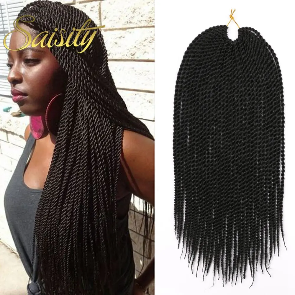 Saisity 14Inch 18 дюймов Тонкий небольшой Сенегальские закрученные косы с крючком