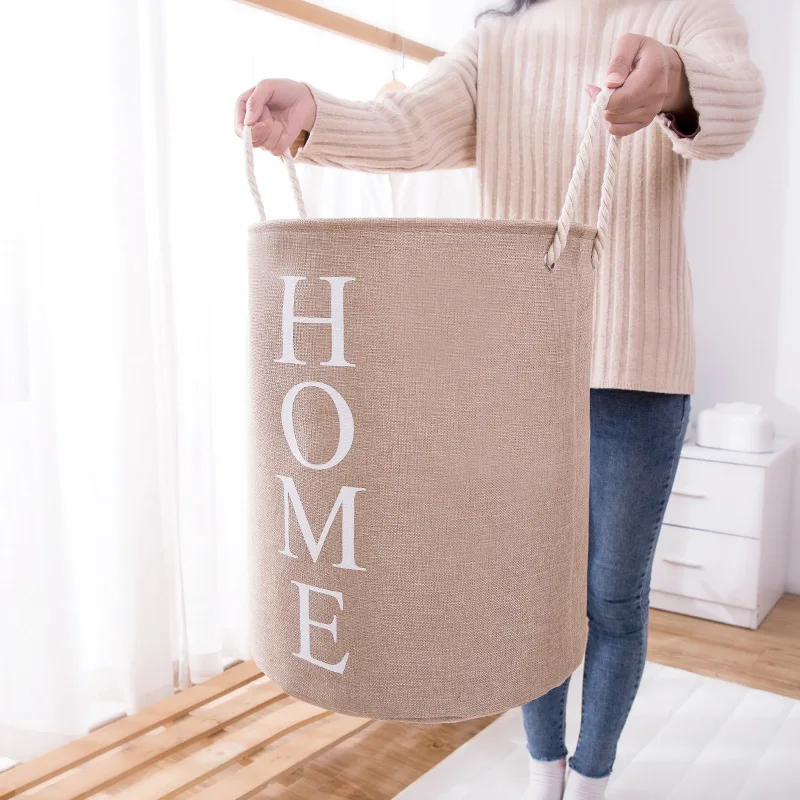 

Grote Capaciteit Wasserij Kleding Mand Water-Weerstand Bin Katoen Vuile Kleren Speelgoed Opslag Linnen Tidy Pocket Wasmachine