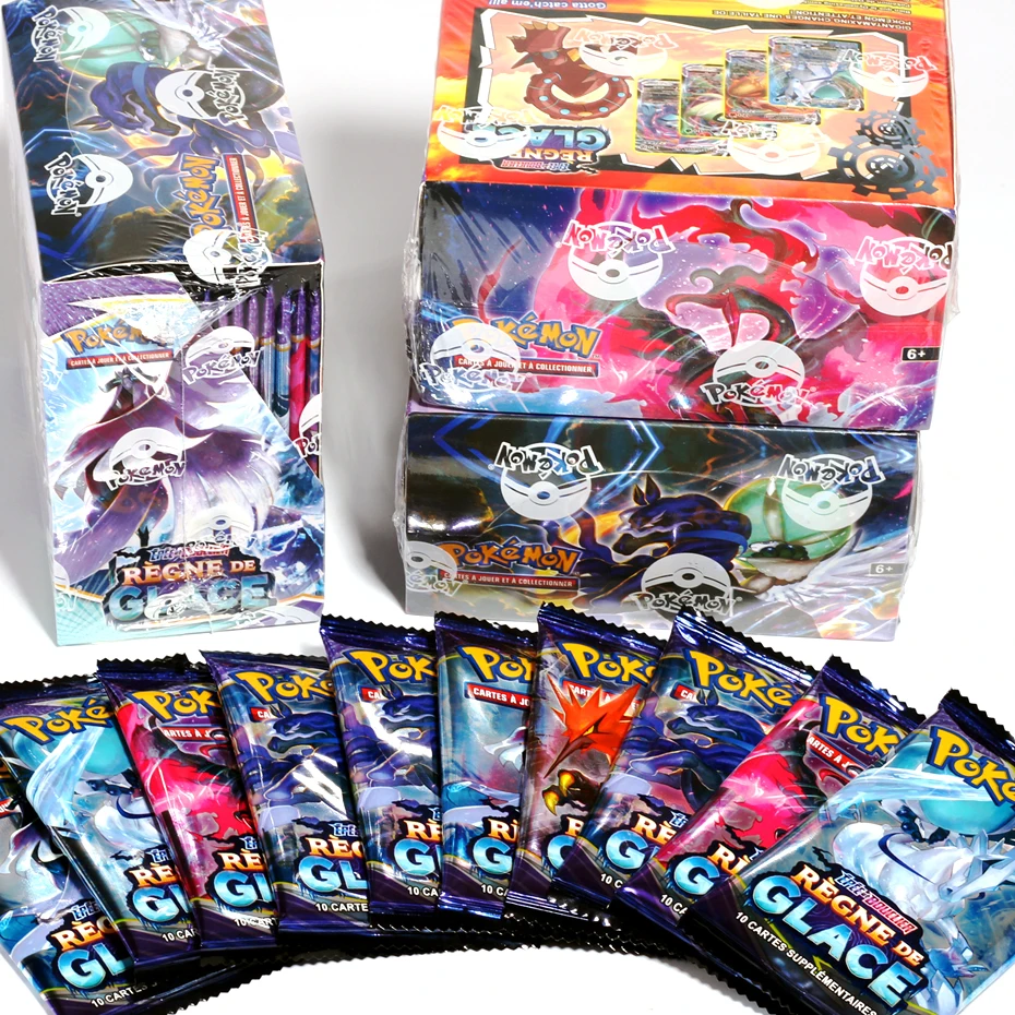 french version pokemon cards box tcg swordshield chilling reign booster evolving skies card game toy kids birthday gift free global shipping