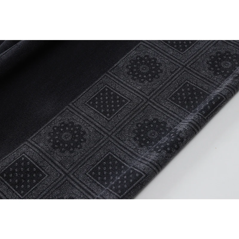 

Qeils Female Spring Autumn Vintage Print Long Denim High Waist Straight Loose Jeans Trousers Casual Fashion Oversized Pants