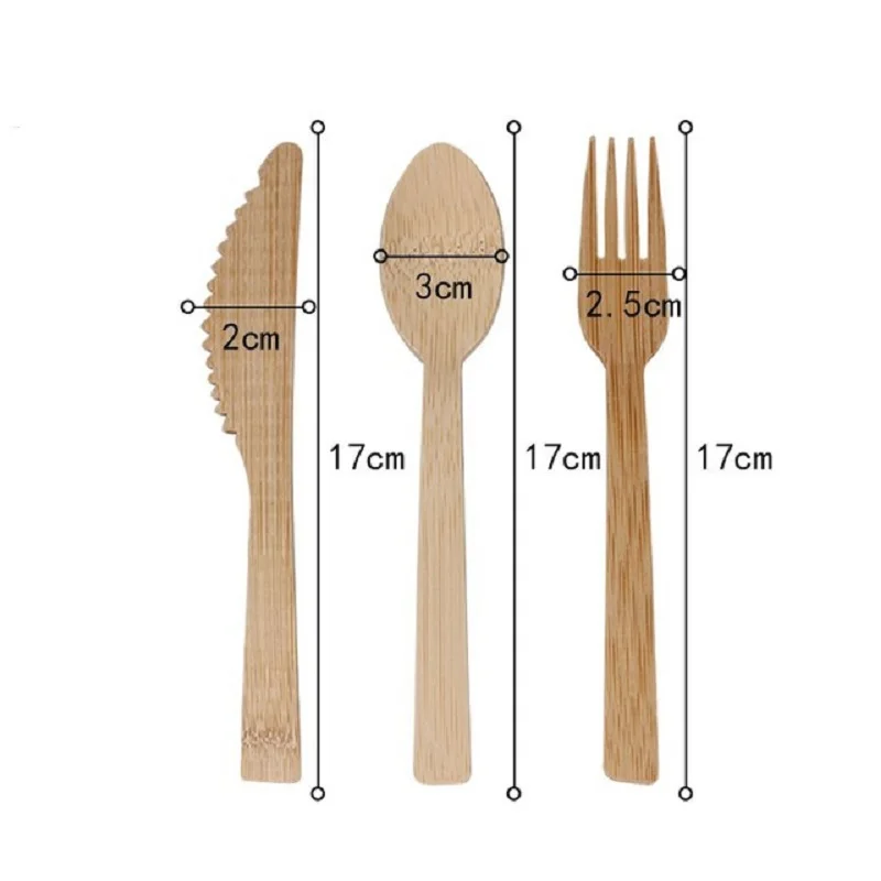 3 шт./лот одноразовые деревянные набор столовых приборов бамбуковые ножи вилка Spoo