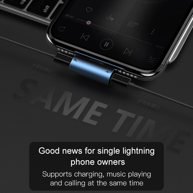 2 в 1 адаптер для наушников apple Lightning зарядный преобразователь iPhone 11 xs xr 8 7 6 plus