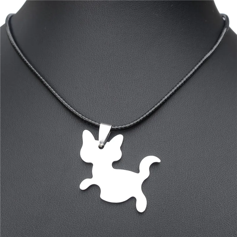 Ожерелье из нержавеющей стали с подвеской в виде кошки 12 шт./лот | Украшения и