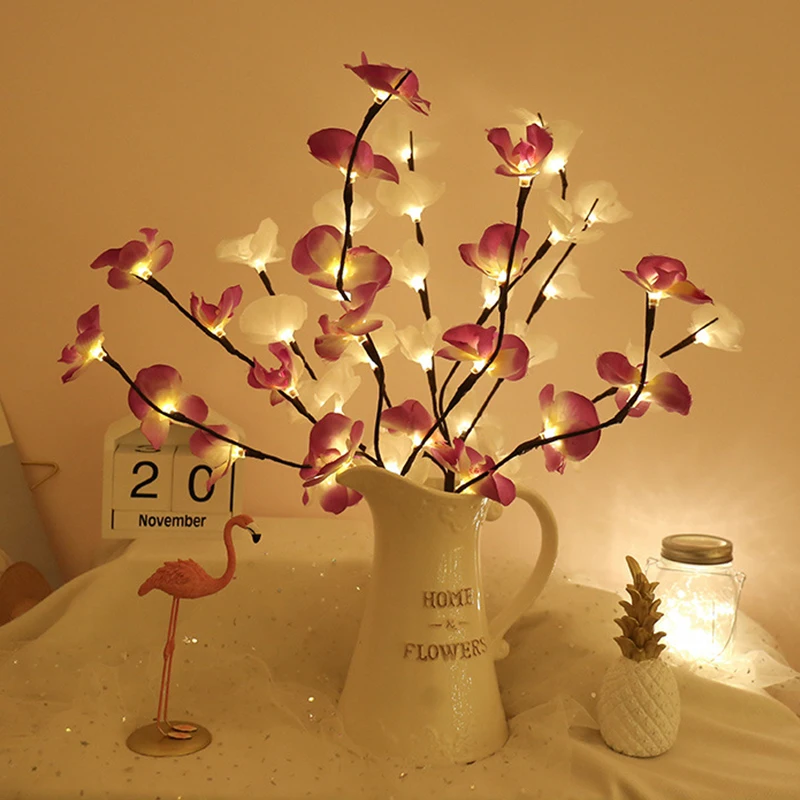Настольная светодиодная имитация ветвей орхидеи лампа в виде дерева