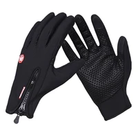 1 pair cycling gloves touch screen windproof gloves unisex warm anti slip elastic fabric outdoor motorcycle riding mittens