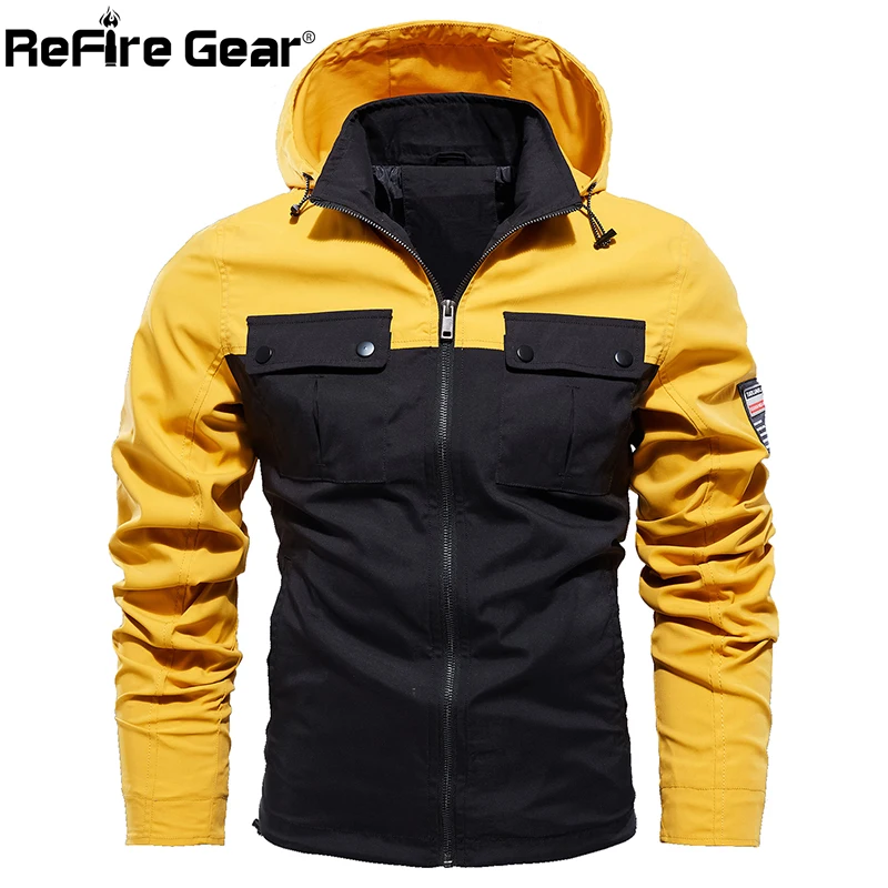 

ReFire Gear осенняя куртка с капюшоном для мальчиков пальто софтшелл лоскутное Цвет грузовой куртки мужские повседневные размера плюс много кар...