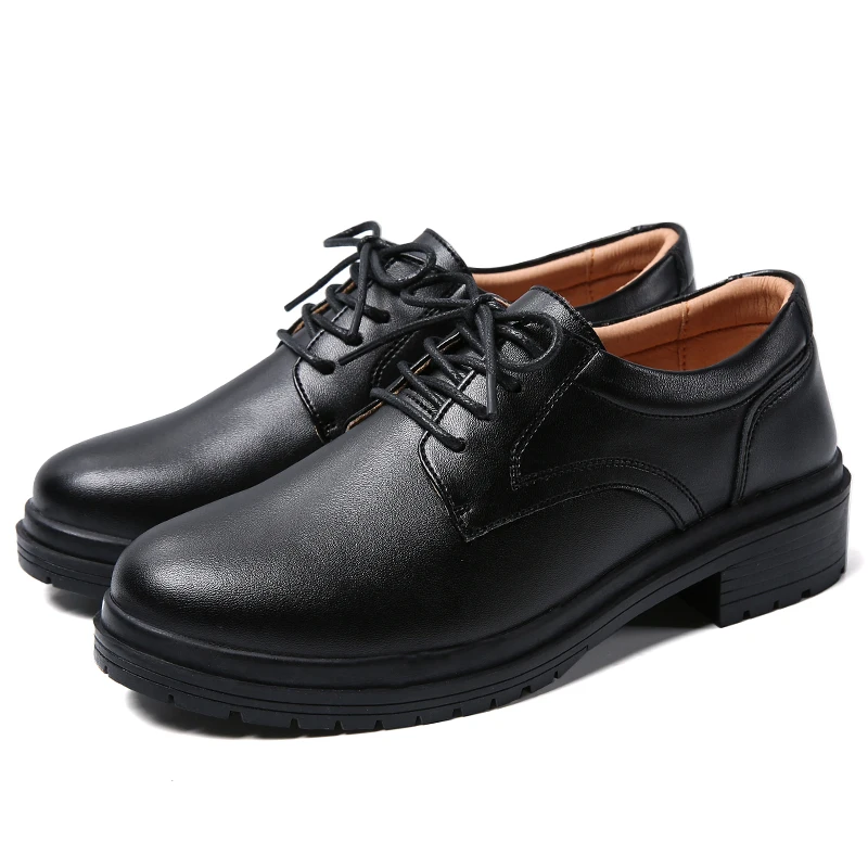 

Wujie 2020 New Polyester Shoelaces Women's Leather Shoes Two-layer Cowhide Formal Work Shoes Non-slip Wear-resistant Sole Women'