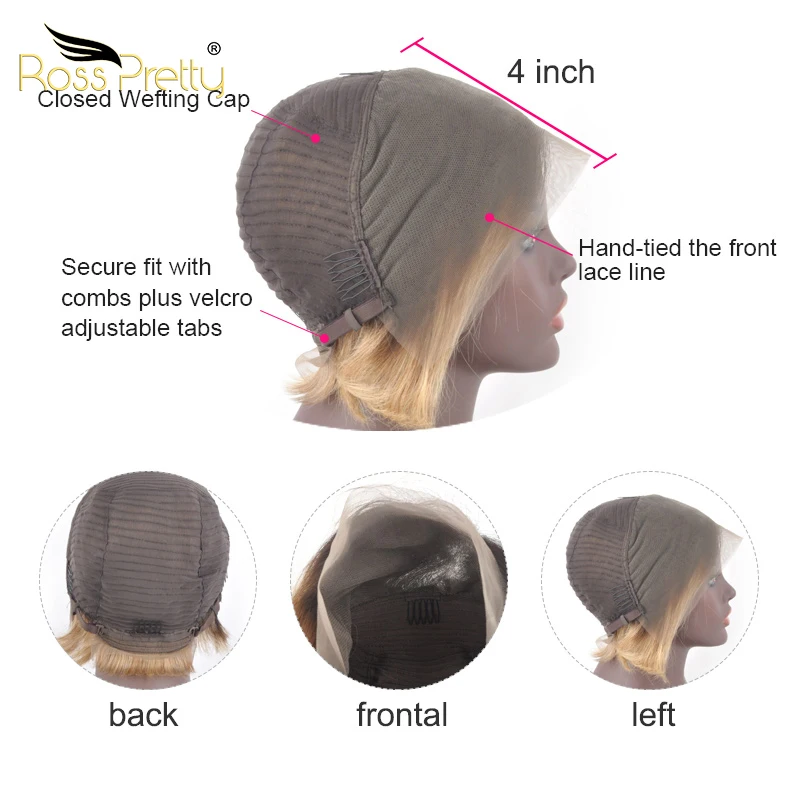 

Lace Front pixie cut wigs Peruvian remy hair 613 lace frontal short wigs human hair color 1b 99j