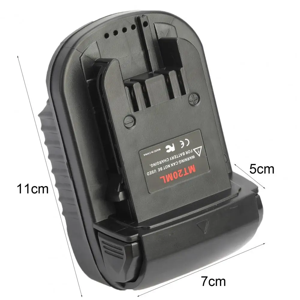 

MT20ML Battery Adapter Wear Resistant Replacement Fireproof ABS Portable18V to 18V Battery Converter for Makita