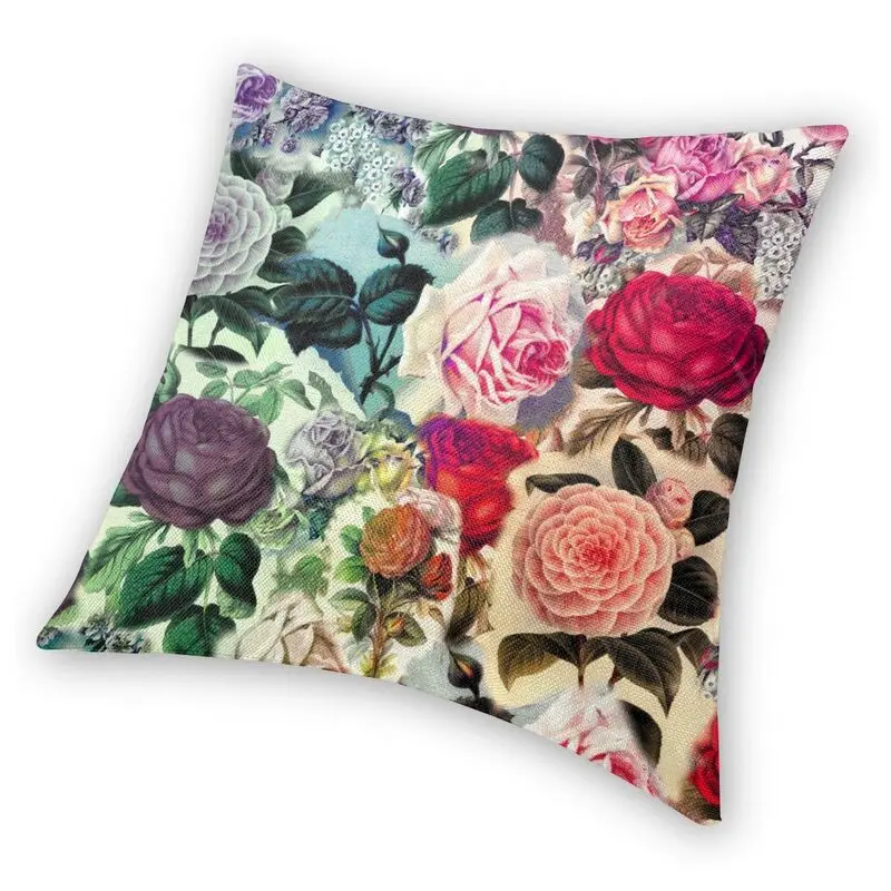 Винтажный чехол для подушки с растительным цветочным рисунком украшение дивана