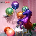 Воздушный шар из фольги для взрослых, украшение для вечеринки, дня рождения, свадьбы, 22 дюйма, с градиентом единорога, 4D