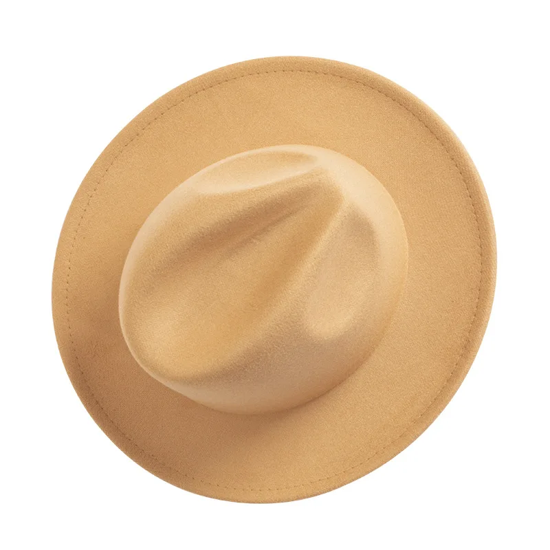 Шляпа верблюжьей расцветки шляпа с широкими полями Мужская джазовая церковная