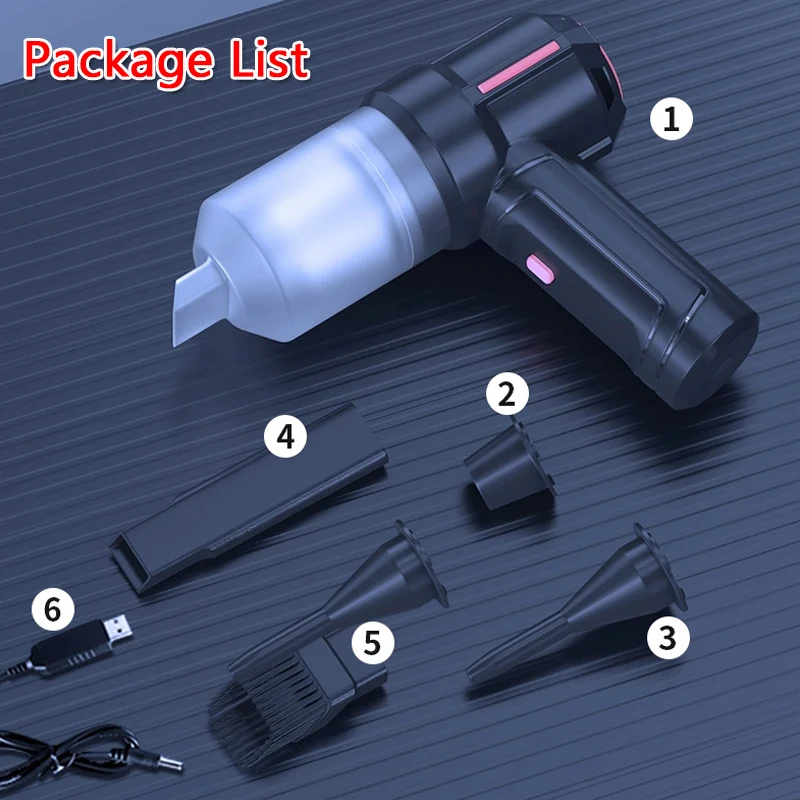 industrial grade 40000rpm cordless air duster compressed air blower computer laptop mini car vacuum cleaner keyboard camera home free global shipping