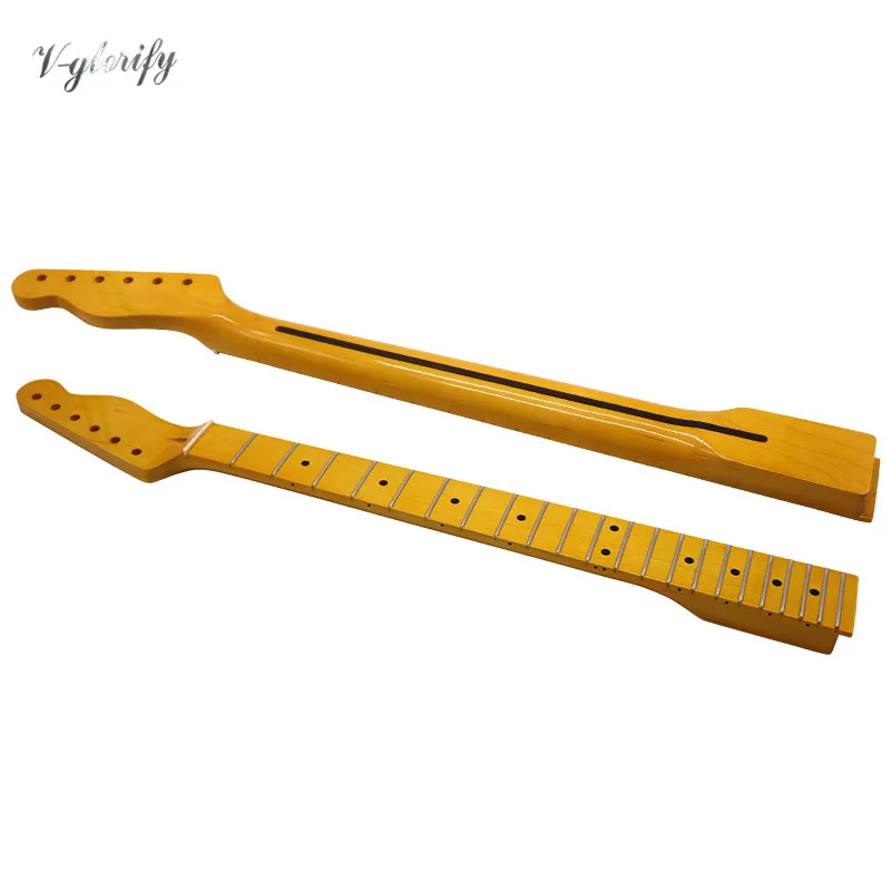 gelb tl e gitarre hals hochglanz finish 22 bünde kanada ahorn holz tl gitarre neck mit mittleren linie auf die zurück free global shipping