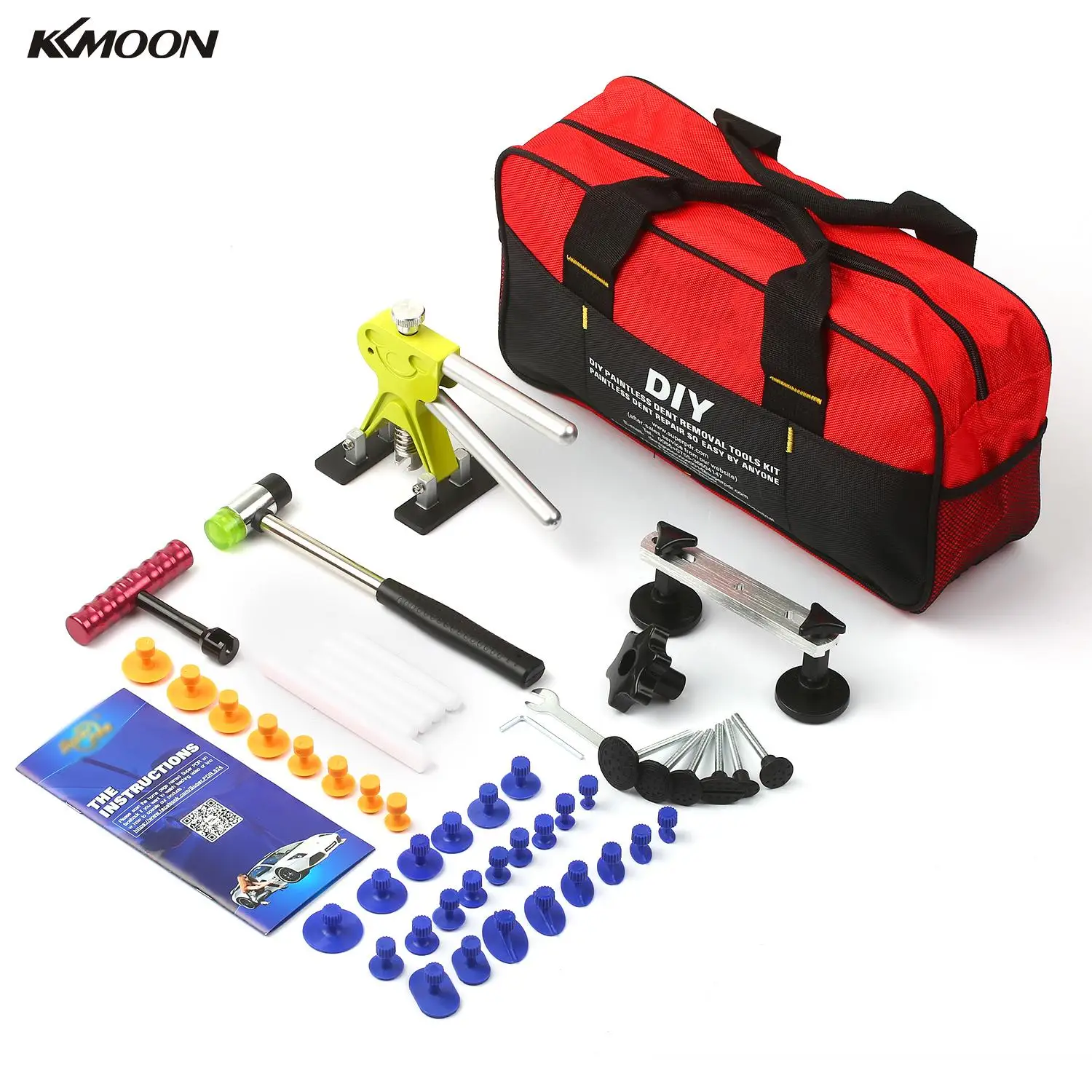 Набор для беспокрасочного удаления вмятин KKMOON с Т образным стержнем и 41 клей