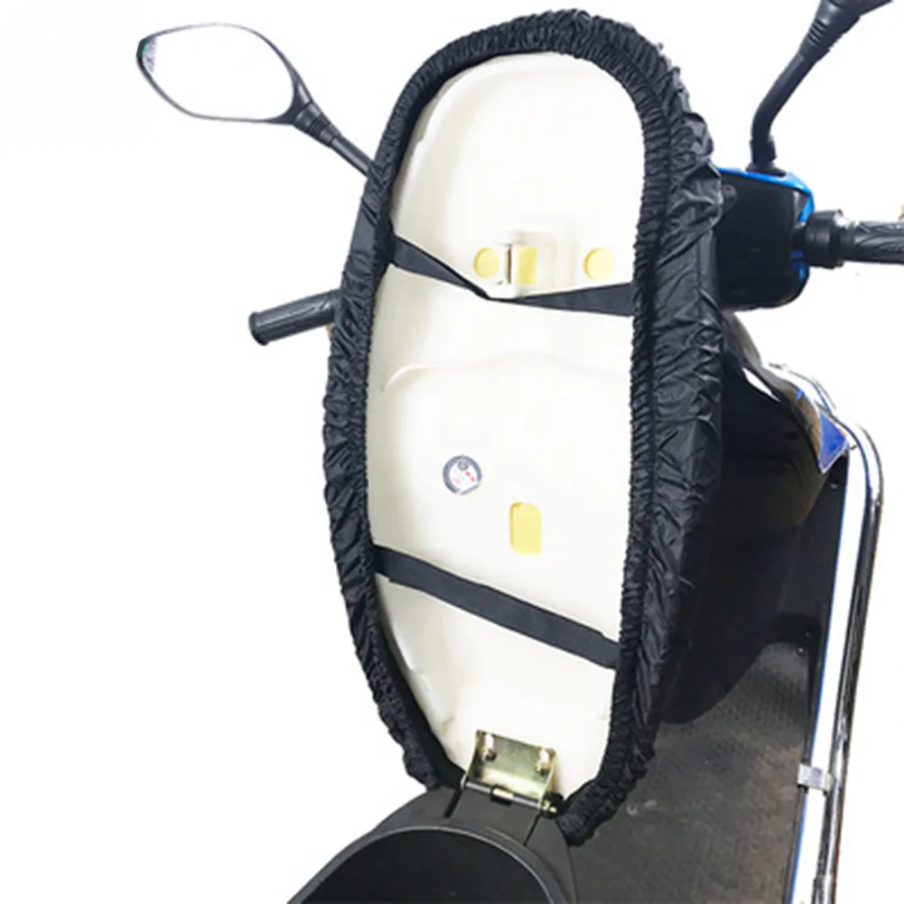 Motorcycle Rain Seat Cover Universal Flexible Waterproof Saddle Black 210D Dust UV Sun Sown Protect Accessories |