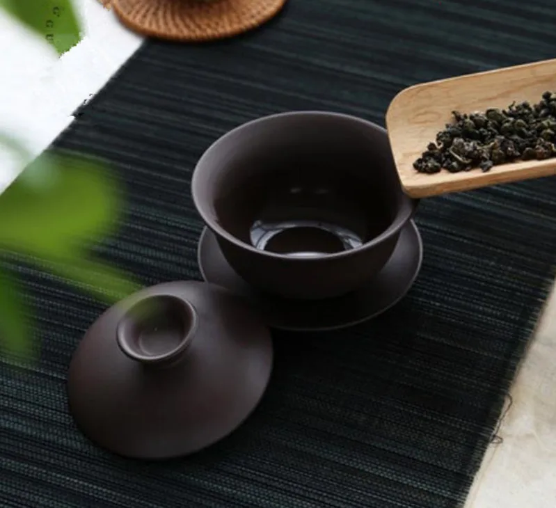 1 шт. фиолетовый глина Gaiwan чайные чашки Китайский Kong Fu чайный набор ручной работы чайная посуда аксессуары