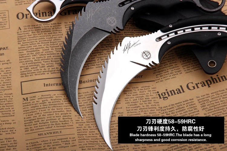 Фиксированный нож Karambit 9cr18mov лезвие сталь+ G10 Ручка Открытый Отдых тактические охотничьи ножи утилита выживания EDC ручной инструмент