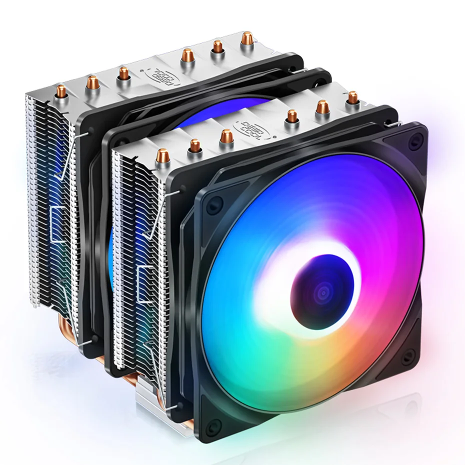 Tubo de Calor 220w para Intel Deepcool Neptwin Torre Dupla Cpu Cooler 6 Duplo 120mm Pwm Cor Ventilador Tdp 1150 1155 2011 Amd Am4 Am3 v3