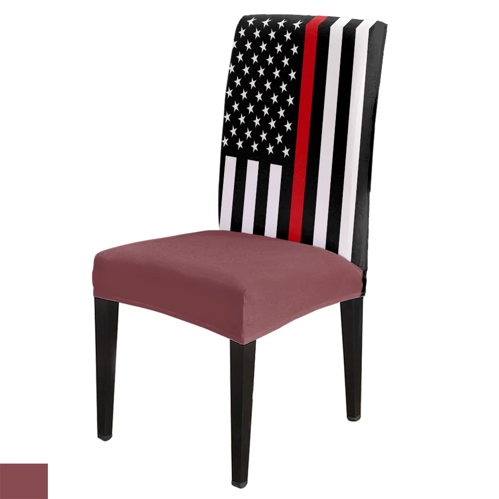 

Dining Chair Covers Red Line American Flag Chair Cover Spandex Elastic Chair Cover Hotel Wedding Supplies