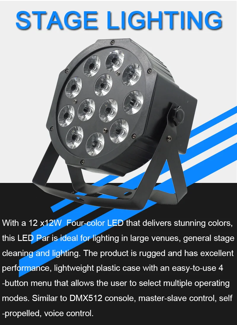 8 шт. 12 Вт светодиодные лампы 12x12 Вт светодиодные Par огни RGBW 4в1 плоский par led dmx512 дискотечные огни профессиональное сценическое dj оборудование