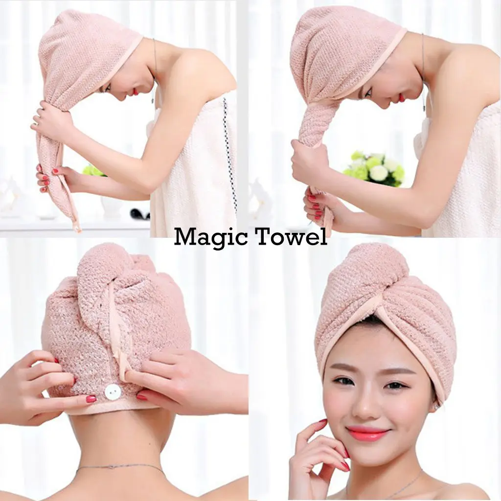 

Shower Cap Magic Microfiber Hair Quick Drying Dryer Towel Bath Wrap Cap Quick Hat Turban Dry Shower Cap Hair bonnet