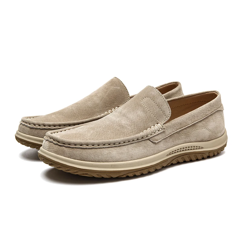 

Лоферы мужские ручной работы, дышащие, на толстой подошве, без застежки, повседневная обувь для вождения, Ретро стиль, 2021