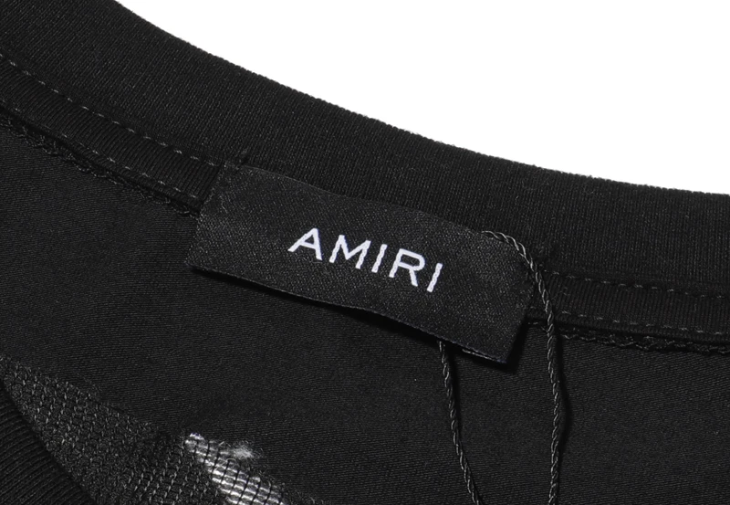 

AMIRI T shirt 2021 new 3D embroidered black and white red T-shirt Men women 1:1 Best Quality Street fashion Harajuku Top Tees