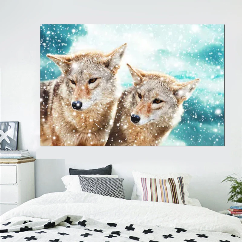 

RELIABLI ART Animal Pictures Wildlife Wolves Canvas Paintings Wall Art For Living Room Decoration Posters And Prints No Frame