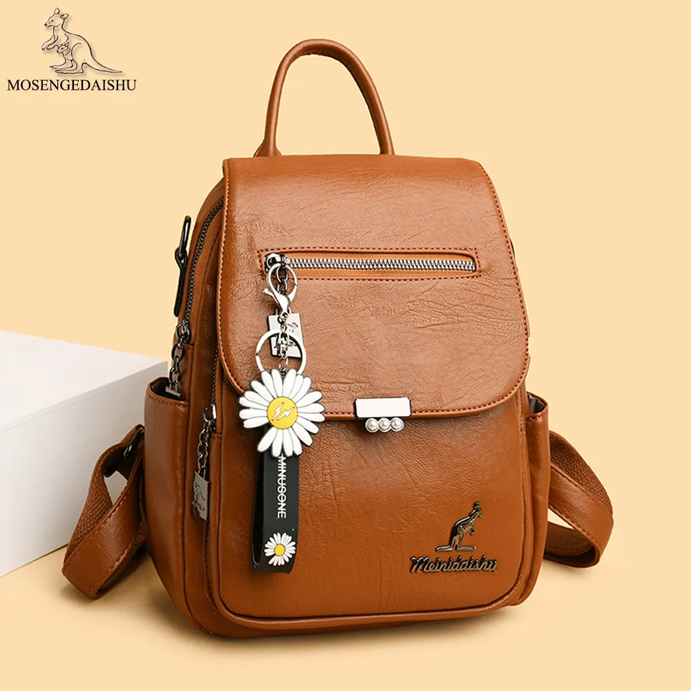 

Fashion Tassel Backpacks for Women Genuine Leather School Shoulder Bag Design Luxury Female Backpack Lady Casual Travel Rucksack