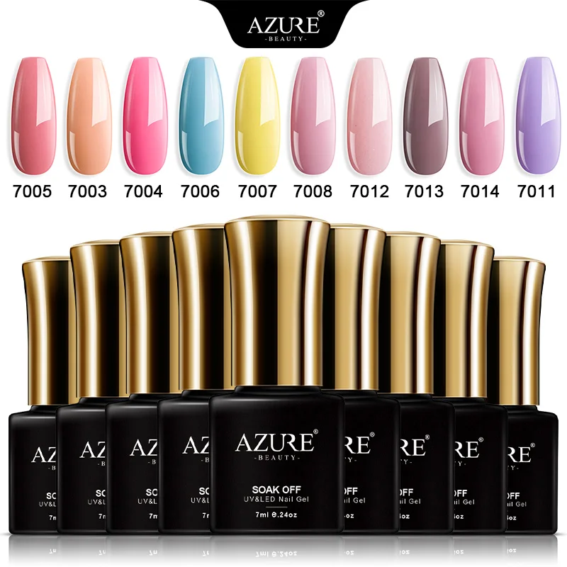 Гель-лак Azure Beauty для ногтей 7 мл полуперманентный отмачиваемый эмалированный