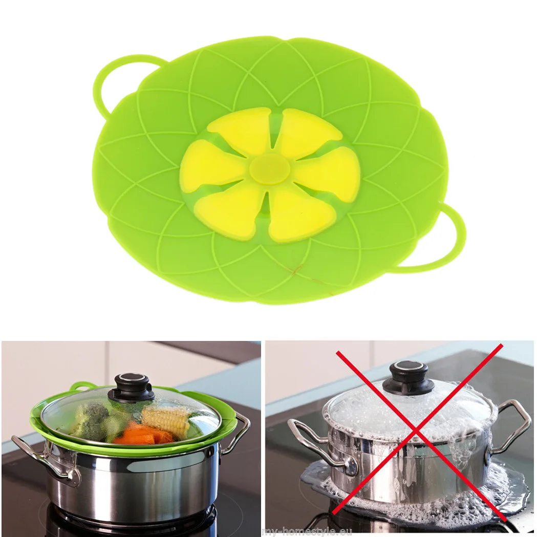 26cm kitchen silicone pot anti overflow lid spill stopper pan boil over safeguard cover caps against iron cooking tools free global shipping