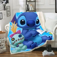 disney cartoon lilo stitch funny character blanket 3d print sherpa blanket on bed sofa home textiles dreamlike boys baby gift