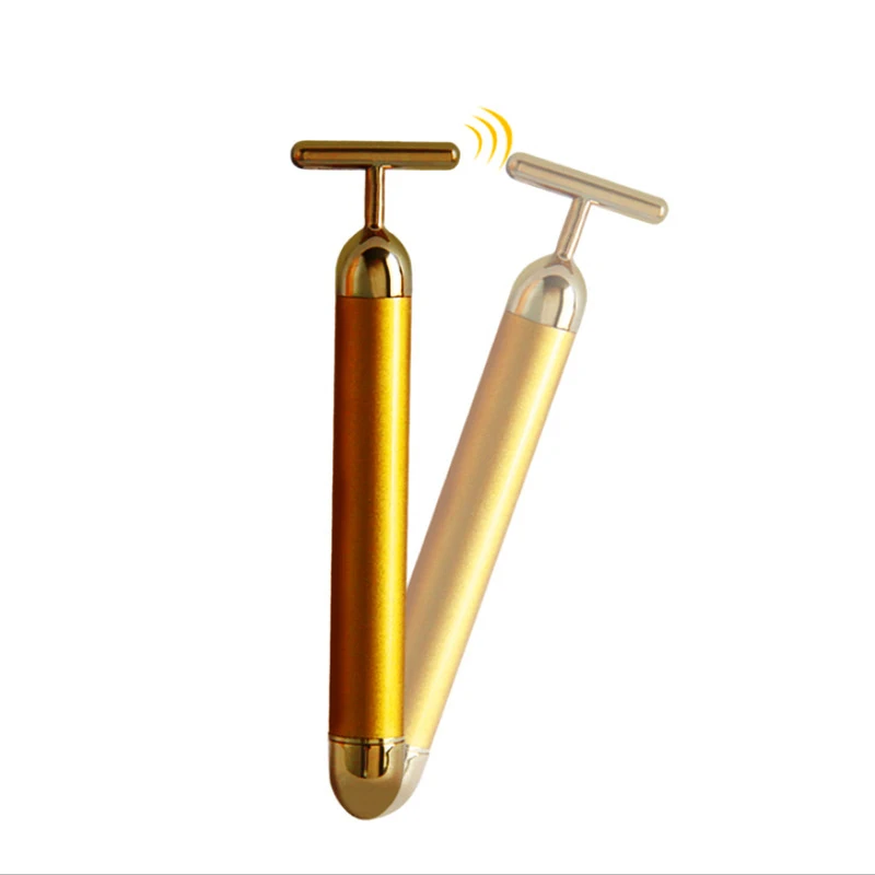 Массажер для лица похудения 24k Gold Vibration Beauty Bar импульсный укрепляющий роликовый