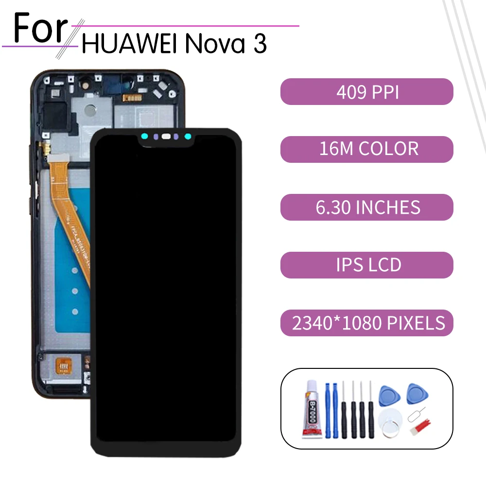 ЖК-дисплей 6 3 дюйма для HUAWEI Nova сенсорный экран с дигитайзером в сборе Huawei дисплей